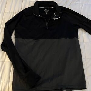 Nike Black and Gray Quarter-Zip Top